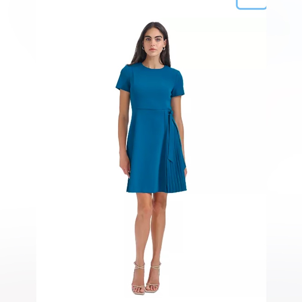 Calvin Klein Women's Jewel-Neck Scuba-Crepe A-Line Dress in Cypress